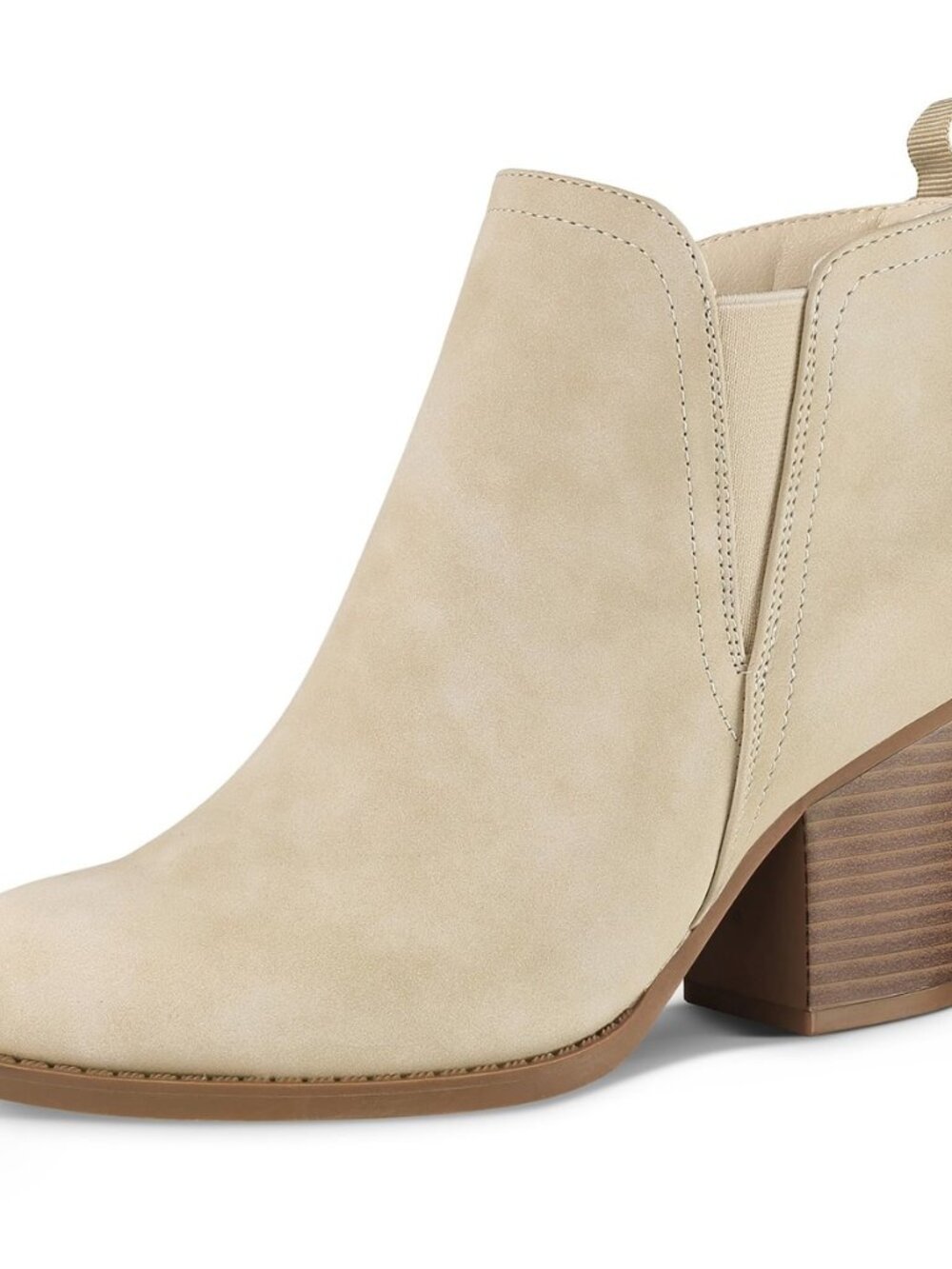 Women's Ankle Boots Stacked Chunky Heel Booties with Side Zipper